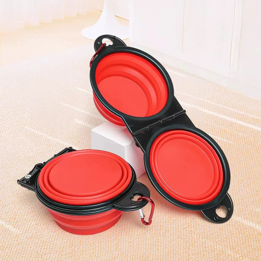 2-in-1 foldable dual feeding bowl