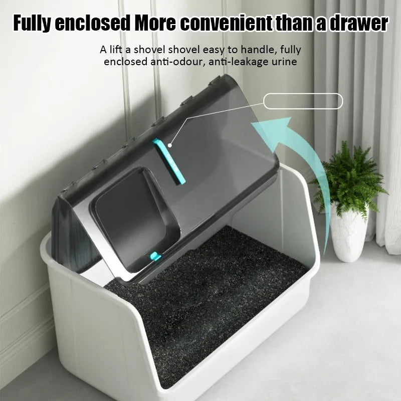 Top-entry Enclosed Cat Litter Box