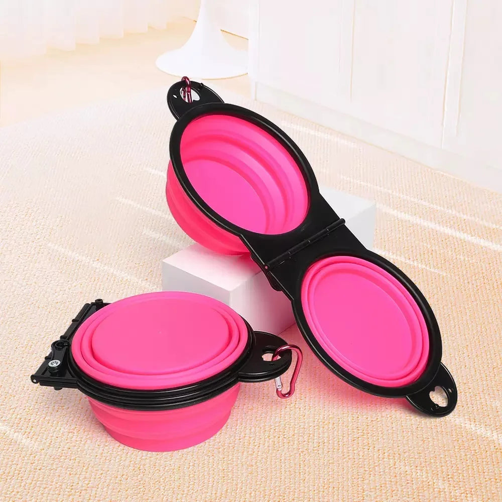 2-in-1 foldable dual feeding bowl