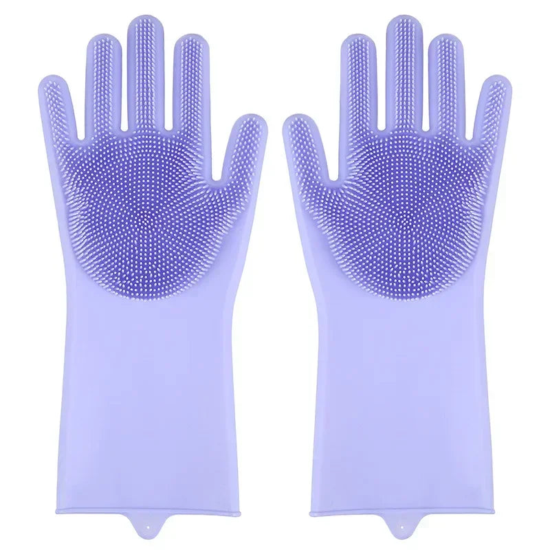 EcoSilk 5-Finger Silicone Pet Grooming Gloves