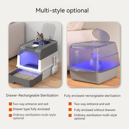 UVGuard Foldable Rechargeable Self-Cleaning Cat Litter Box