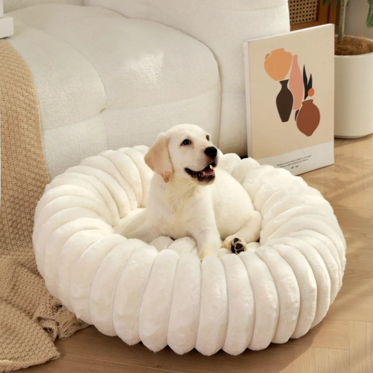 Round Pet Bed for Large Dog