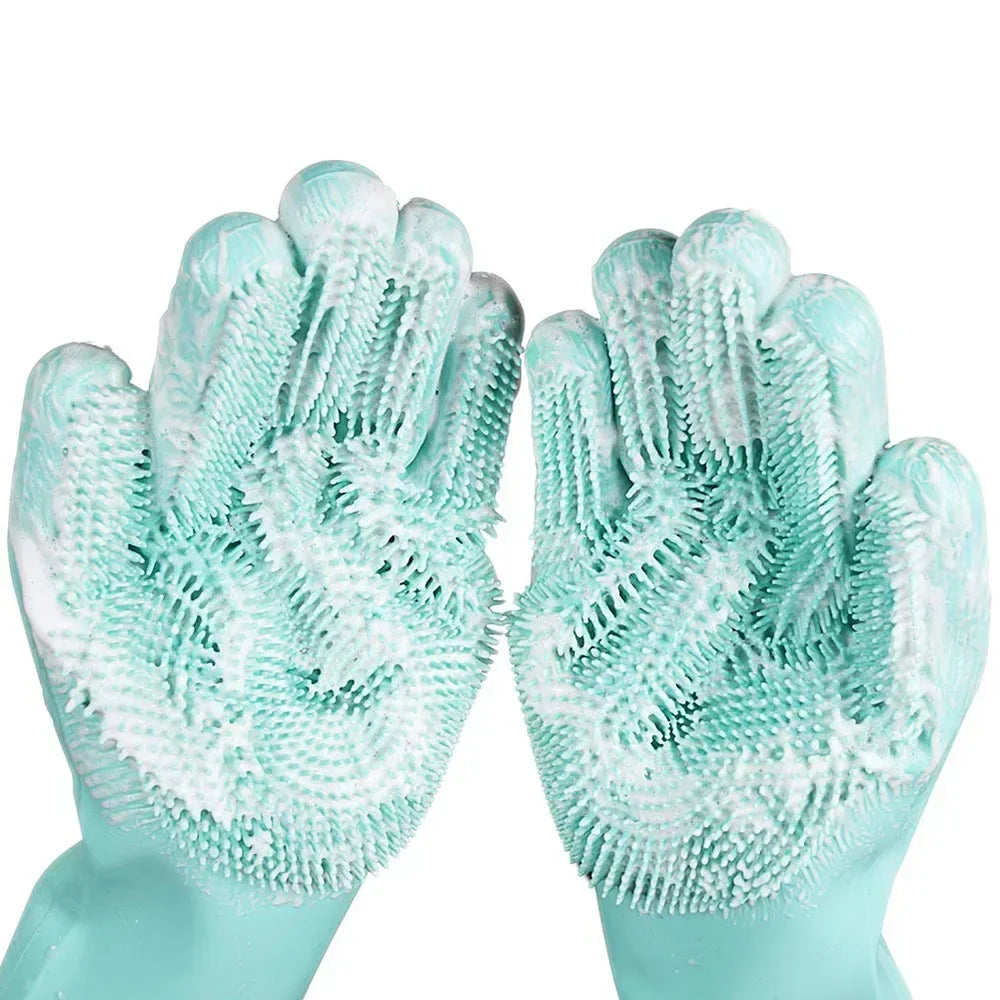 EcoSilk 5-Finger Silicone Pet Grooming Gloves