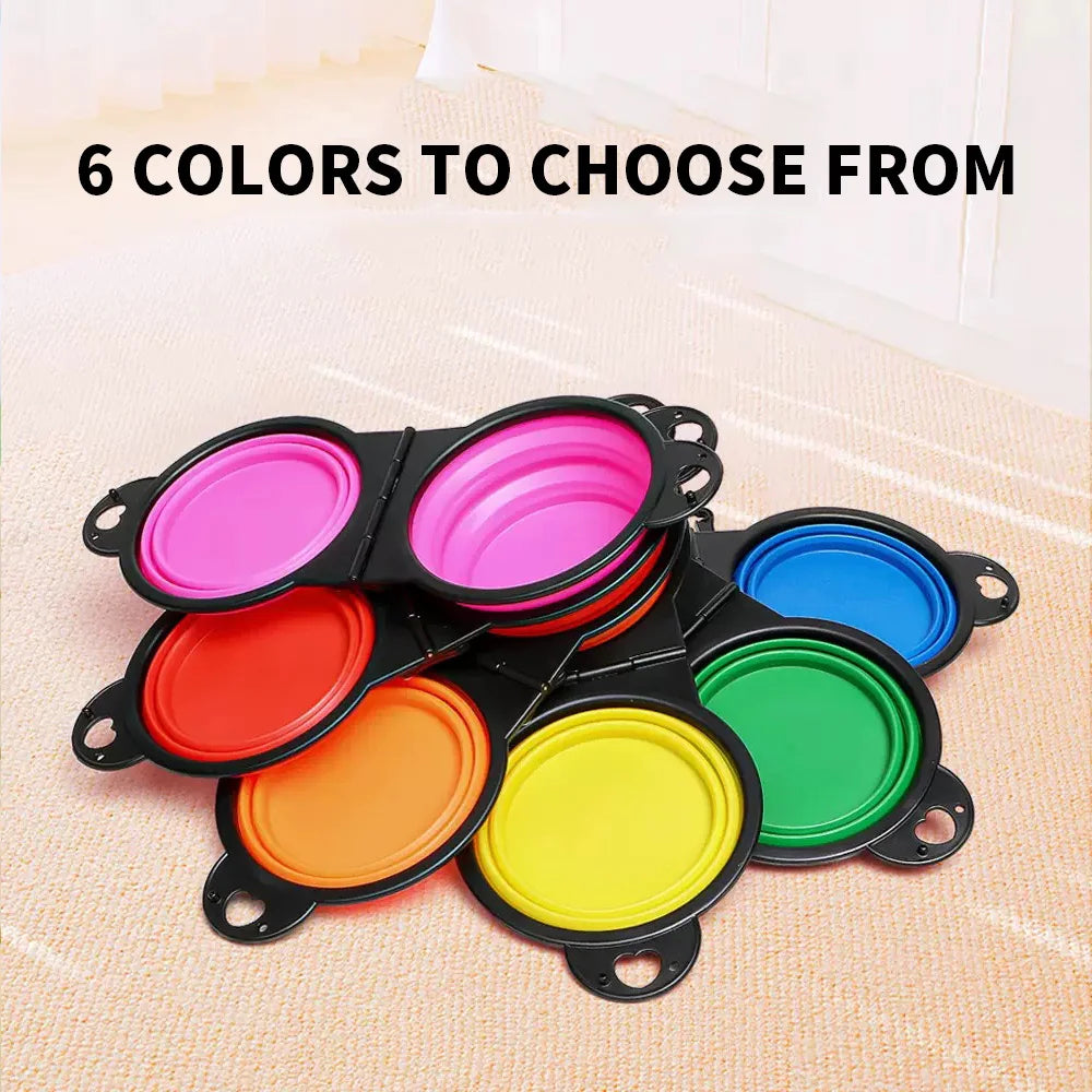 2-in-1 foldable dual feeding bowl