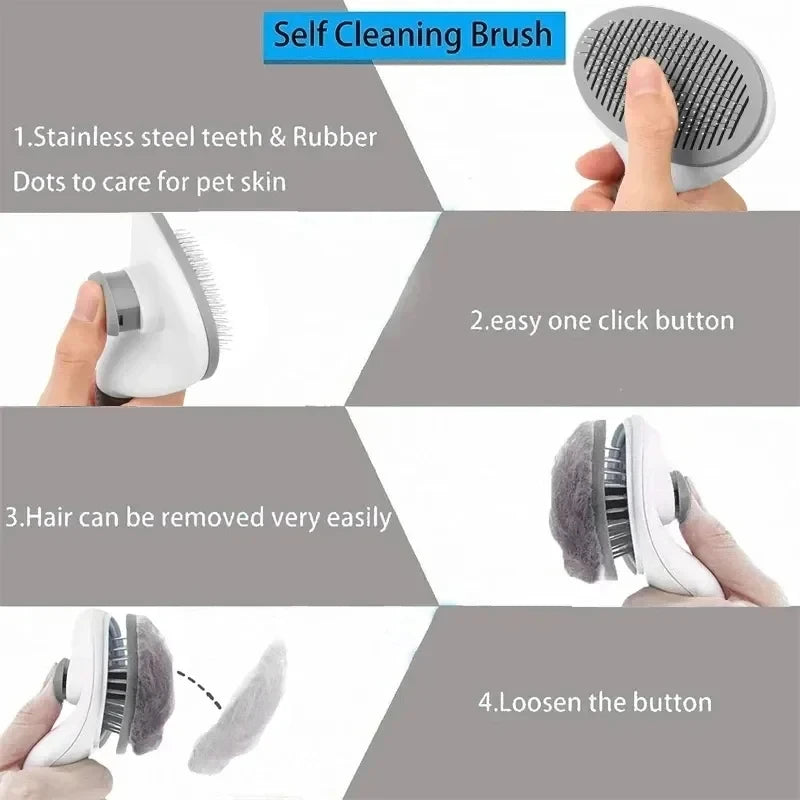 FurGuard Deluxe Wood-Handle Slicker Grooming Brush