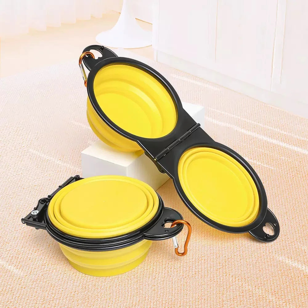 2-in-1 foldable dual feeding bowl