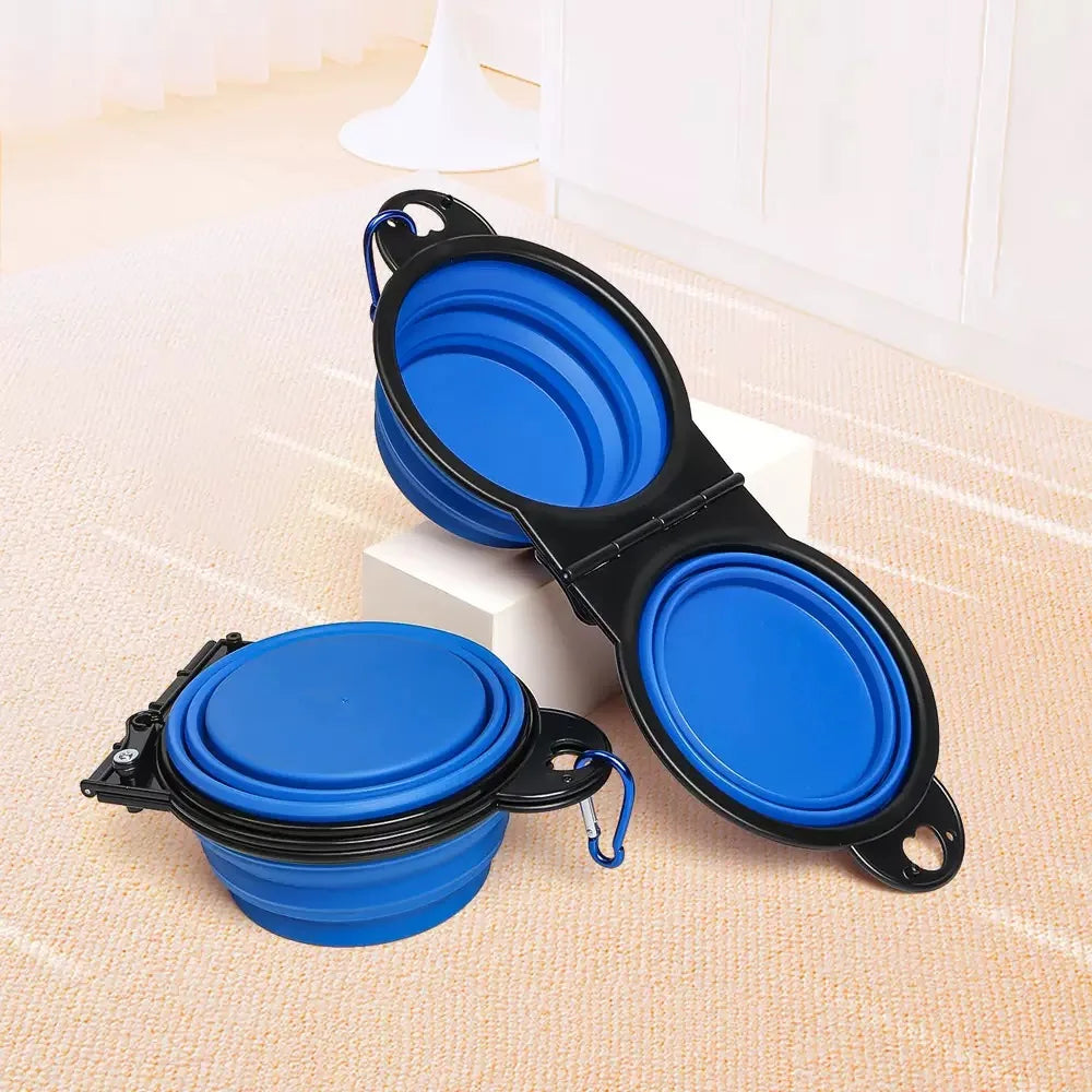 2-in-1 foldable dual feeding bowl