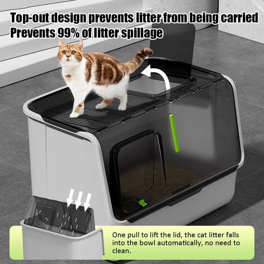 Top-entry Enclosed Cat Litter Box