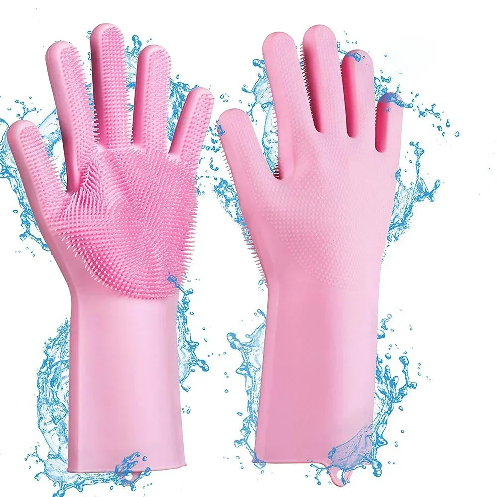 EcoSilk 5-Finger Silicone Pet Grooming Gloves