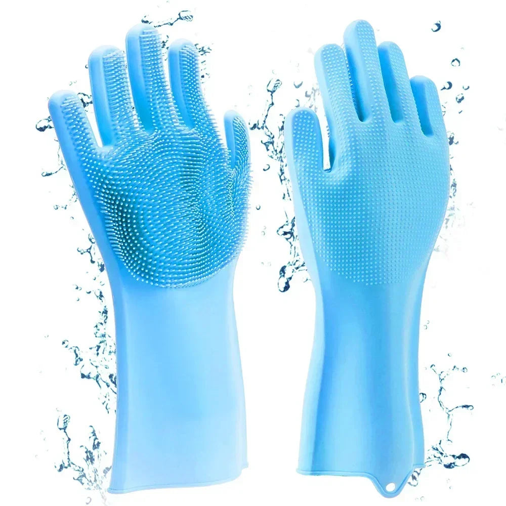 EcoSilk 5-Finger Silicone Pet Grooming Gloves