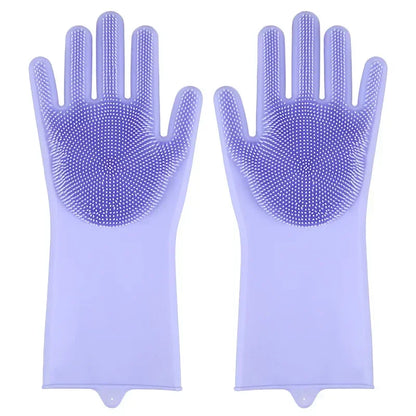EcoSilk 5-Finger Silicone Pet Grooming Gloves