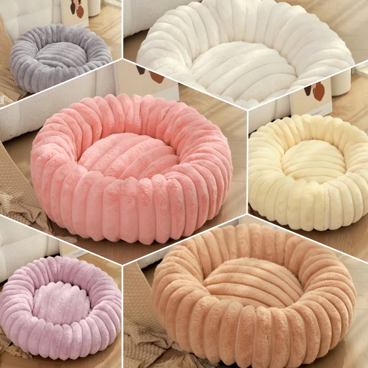 Round Pet Bed for Large Dog