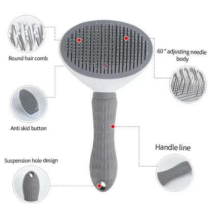 FurGuard Deluxe Wood-Handle Slicker Grooming Brush