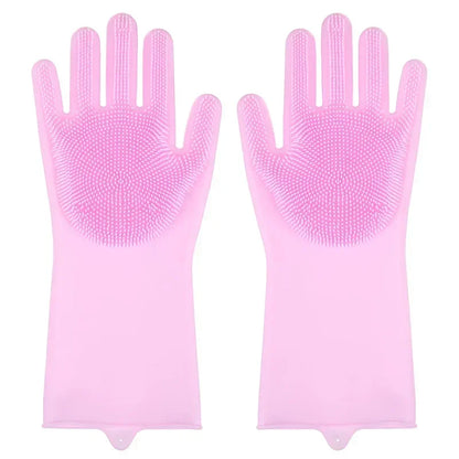 EcoSilk 5-Finger Silicone Pet Grooming Gloves