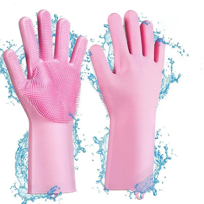 EcoSilk 5-Finger Silicone Pet Grooming Gloves