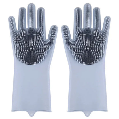 EcoSilk 5-Finger Silicone Pet Grooming Gloves